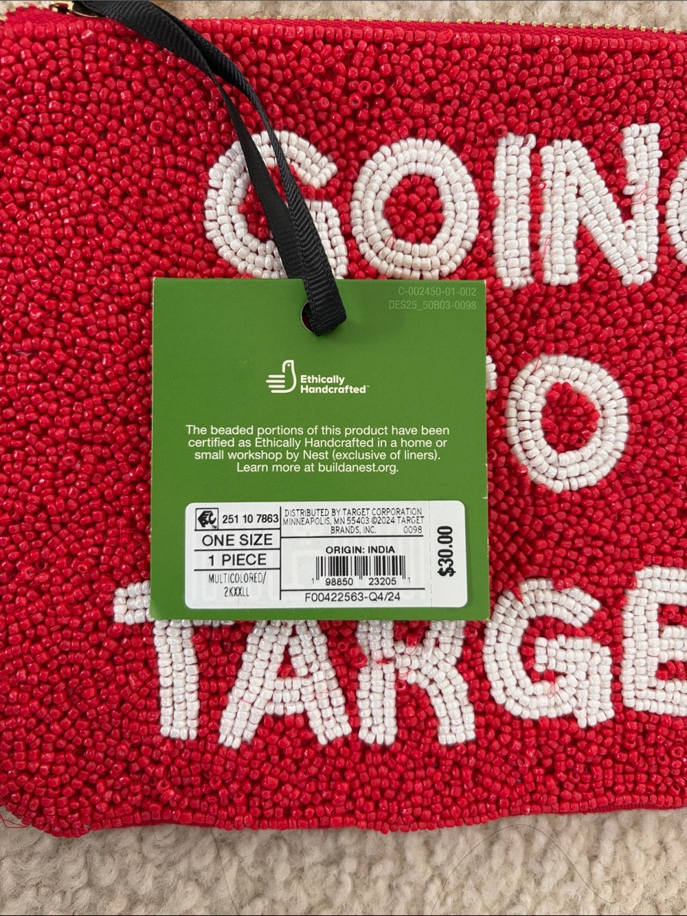 NWT Kate Spade x Target “Going to Target” Beaded Zip Pouch - Picture 2 of 2